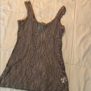 Lace top. Gray size small.